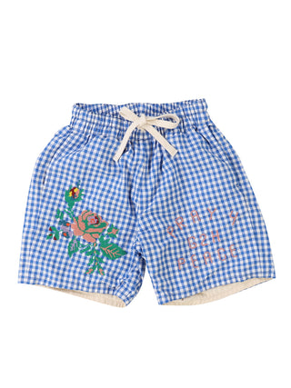 PREORDER: Blue Checked Boxy Shorts
