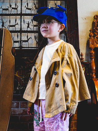 PREORDER: Striped Chino Short Trench Coat