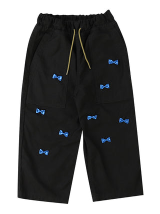 PREORDER: Black Backsatin Many Ribbon Pants