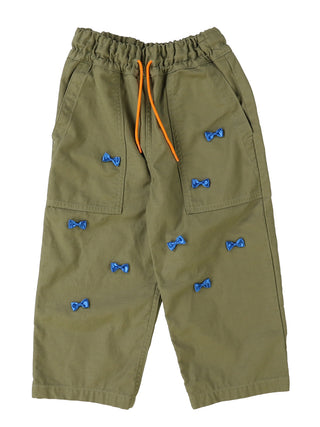 PREORDER: Khaki Backsatin Many Ribbon Pants