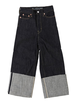 PREORDER: Navy Denim Rolled-up Pants