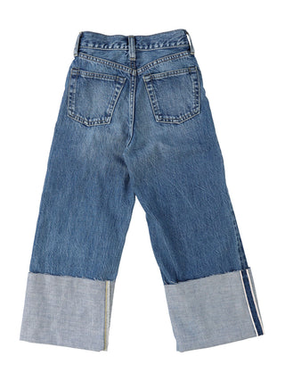 PREORDER: Blue Denim Rolled-up Pants
