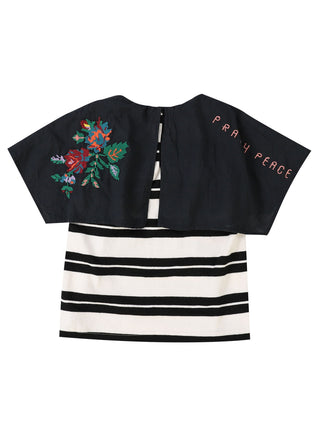 PREORDER: Black Striped Collar Sleeveless Tee