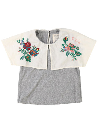 PREORDER: Grey Striped Collar Sleeveless Tee