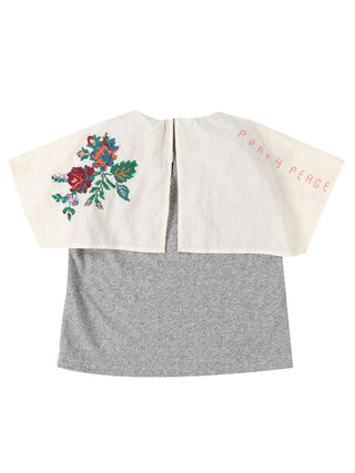 PREORDER: Grey Striped Collar Sleeveless Tee