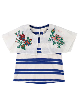 PREORDER: Blue Striped Collar Sleeveless Tee