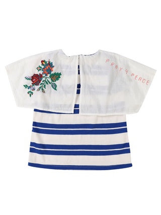 PREORDER: Blue Striped Collar Sleeveless Tee