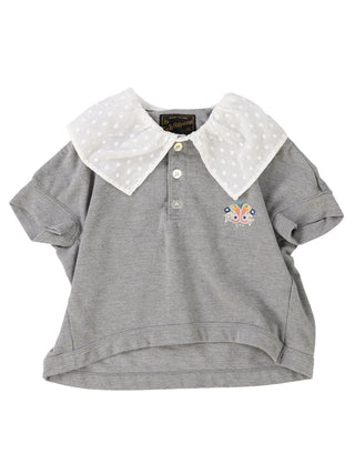 PREORDER: Grey Pique Ruffled Polo Shirt