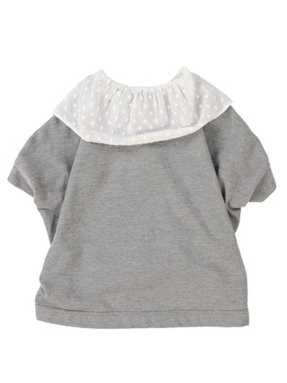PREORDER: Grey Pique Ruffled Polo Shirt
