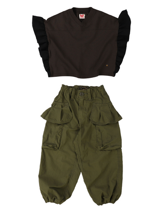 PREORDER: Khaki Ruffled Weather Pants