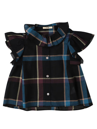 PREORDER: Black Plaid Blouse