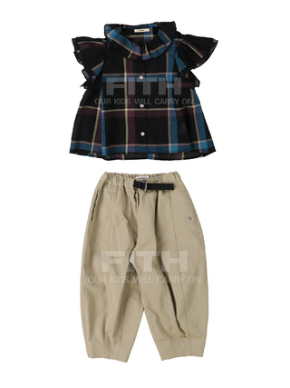 PREORDER: Black Plaid Blouse