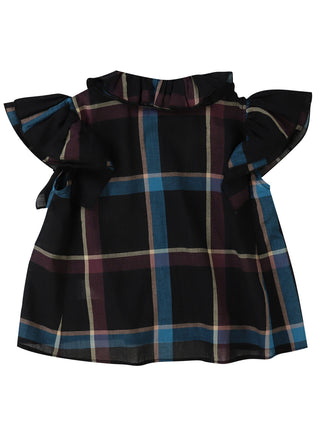 PREORDER: Black Plaid Blouse