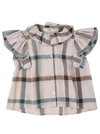 PREORDER: Grey Plaid Blouse