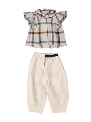 PREORDER: Grey Plaid Blouse
