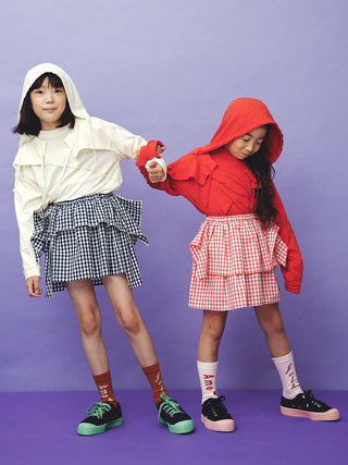 PREORDER: Navy Gingham Puff Skirt