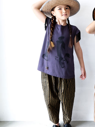 Olive Striped Sarouel Pants