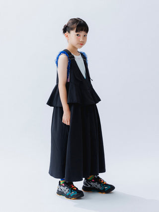 PREORDER: Black Pinafore Flare Dress