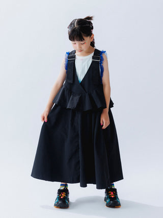 PREORDER: Black Pinafore Flare Dress