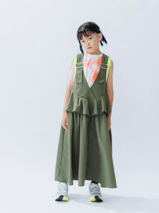 PREORDER: Khaki Pinafore Flare Dress