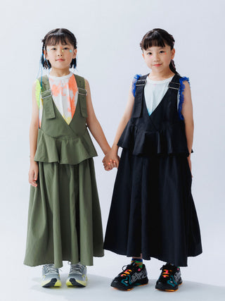 PREORDER: Khaki Pinafore Flare Dress