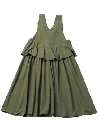 PREORDER: Khaki Pinafore Flare Dress