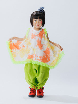 PREORDER: Orange Ruffle Tie-Dye Top