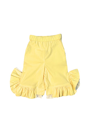 Mindy Lemon Ruffled Capri