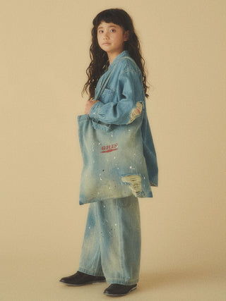 Indigo Denim Wide Painter Pants