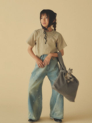 Indigo Denim Wide Painter Pants