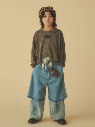 Indigo Denim Wide Painter Pants