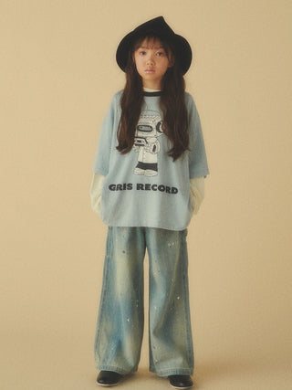 Indigo Denim Wide Painter Pants