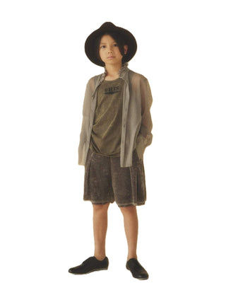 Greige Lacey Cutoff Shirt