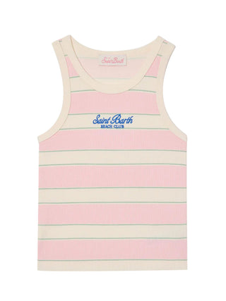 Pink Rib Tank Crop Top