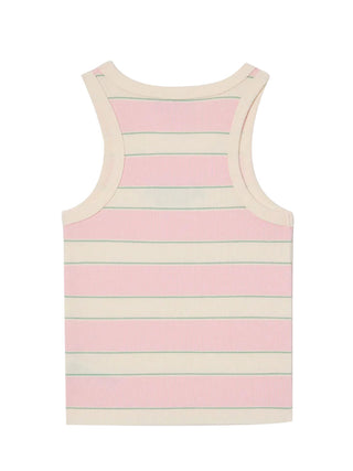 Pink Rib Tank Crop Top
