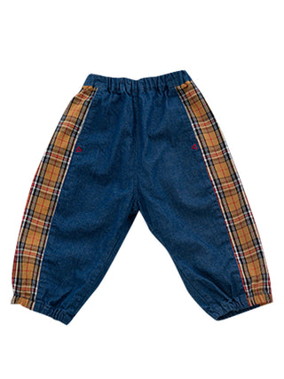 Check Side Line Denim Pants