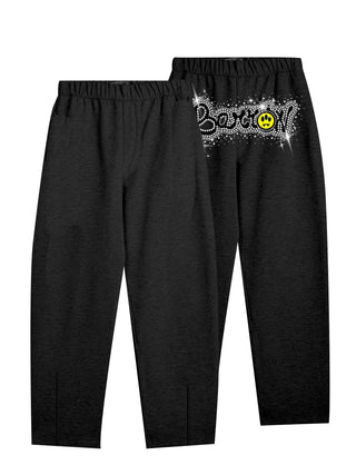 Black Rhinestone Sweatpants