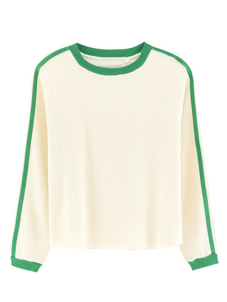 PREORDER: Green Striped Sleeve Pullover