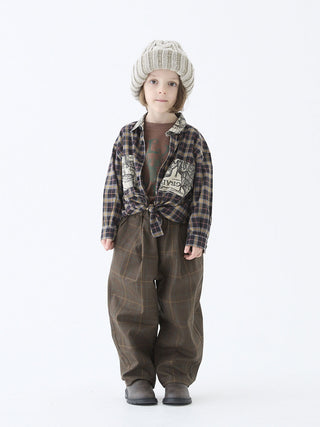 PREORDER: Brown Check Barrel Pants