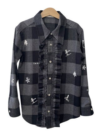 Black and Grey Checked Shirt