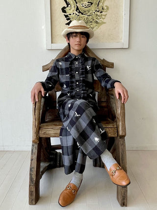 Black and Grey Checked Shirt