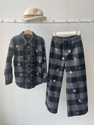Black and Grey Checked Shirt