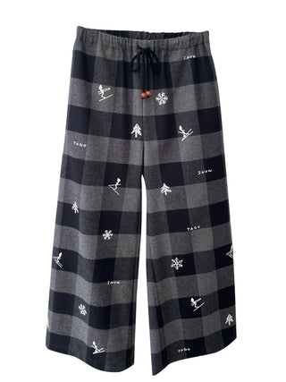 Black and Grey Checked Trousres