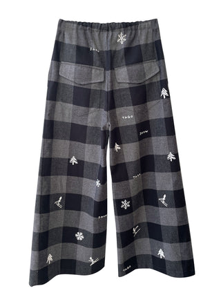 Black and Grey Checked Trousres