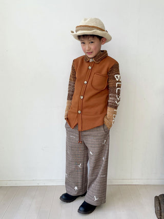 Ski Motif Checked Trousers