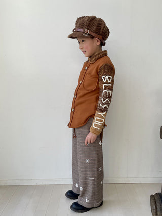 Ski Motif Checked Trousers