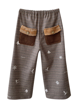 Ski Motif Checked Trousers
