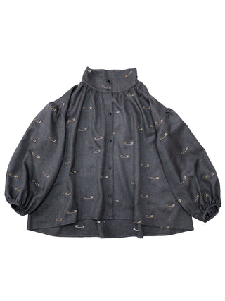 PREORDER: Woman Black Safety Pin Blouse
