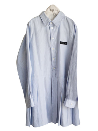 Stripe Hem Pleated Shirt