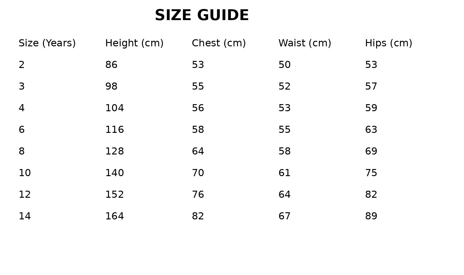 Size Guide